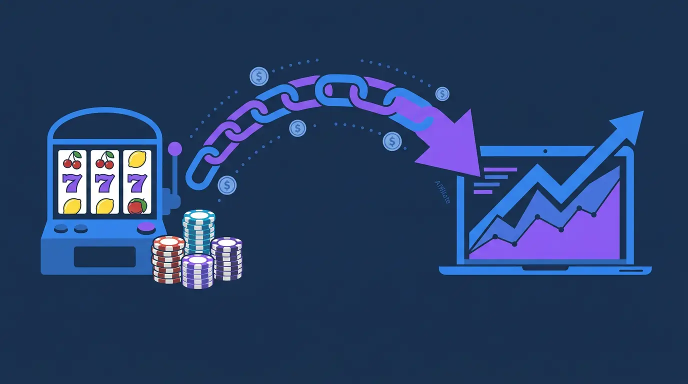 Казино и вебмастер: цепочка выплат USDT и доллар, плоская иллюстрация